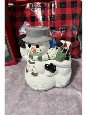 🎅🏻 Christmas Home For The Happy Holidays Snowman Cookie Jar